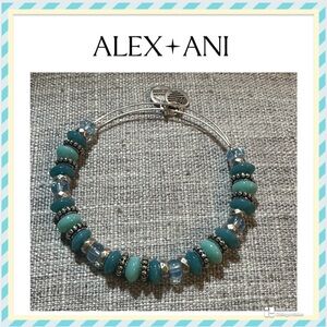 Alex and Ani Turquoise and Silver Beaded Bracelet